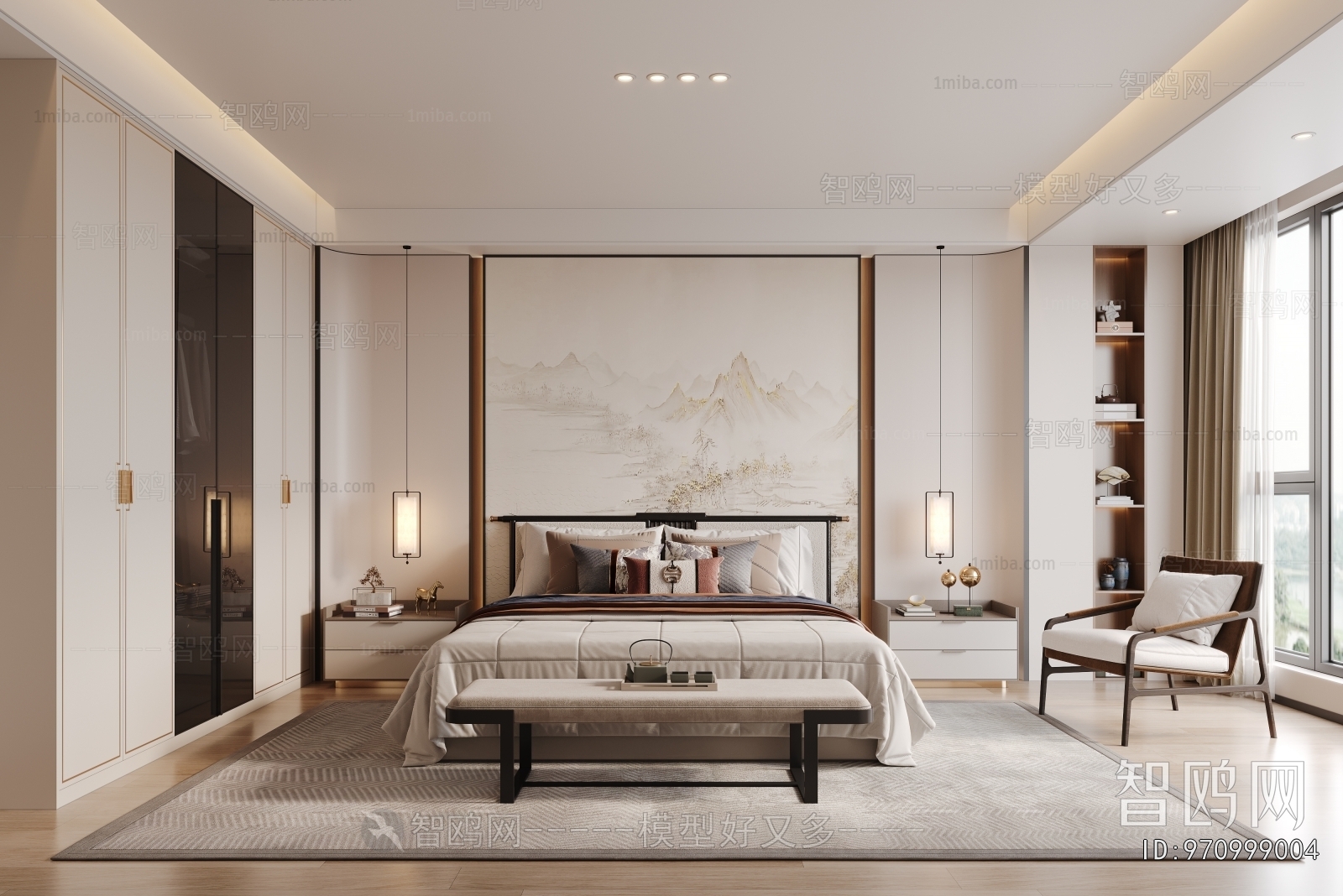 New Chinese Style Bedroom