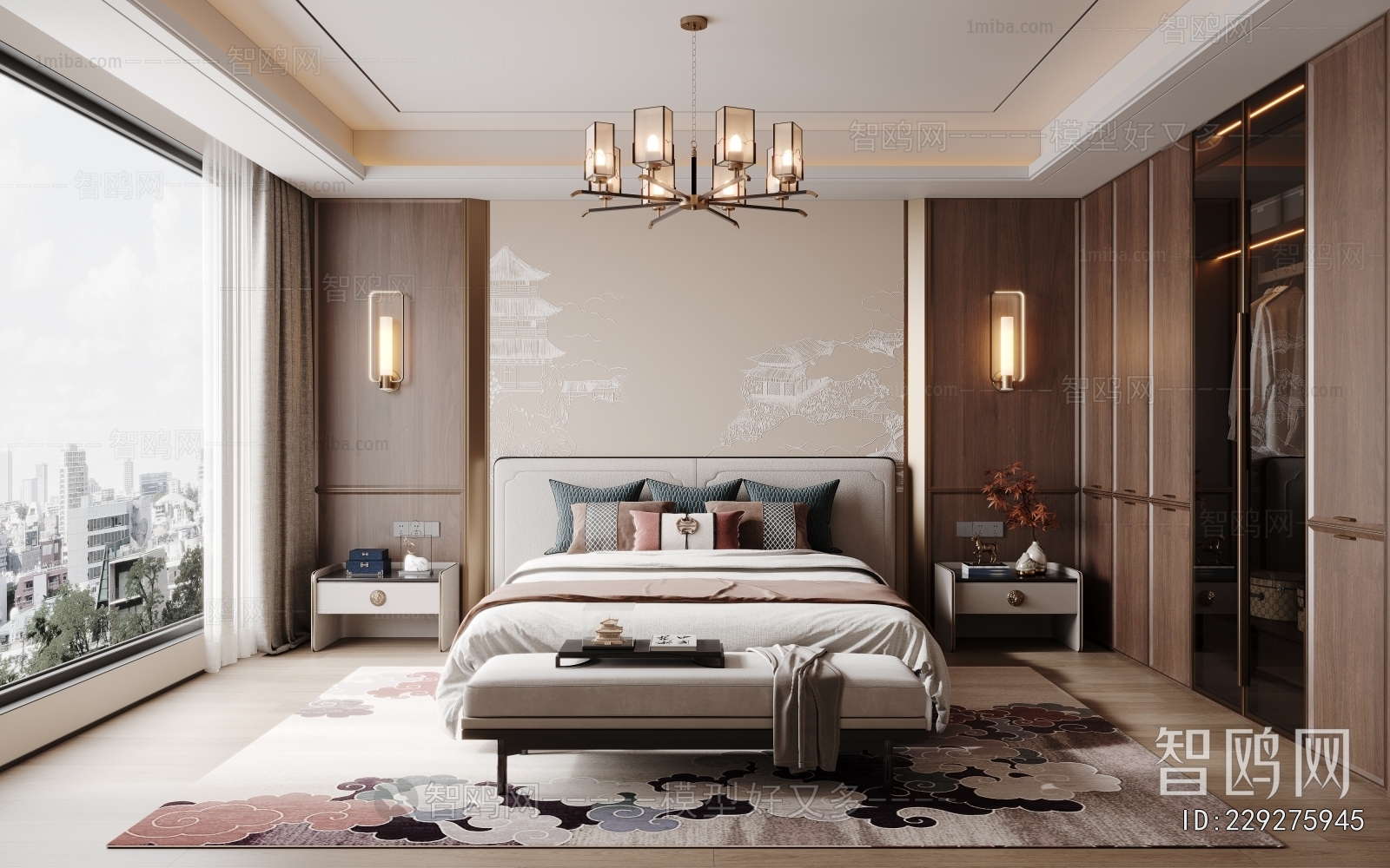 New Chinese Style Bedroom