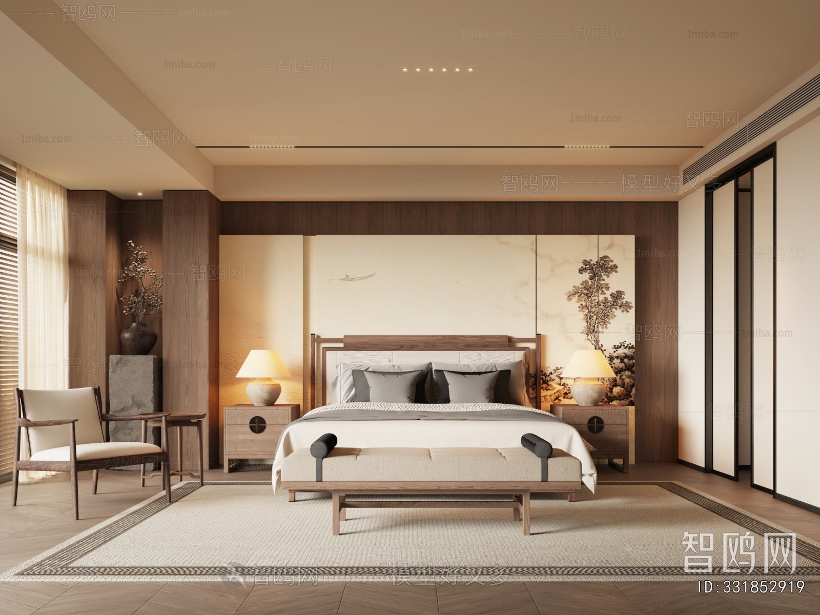 New Chinese Style Bedroom