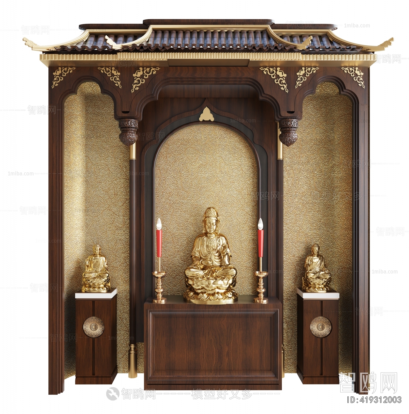 新中式佛龛 佛像