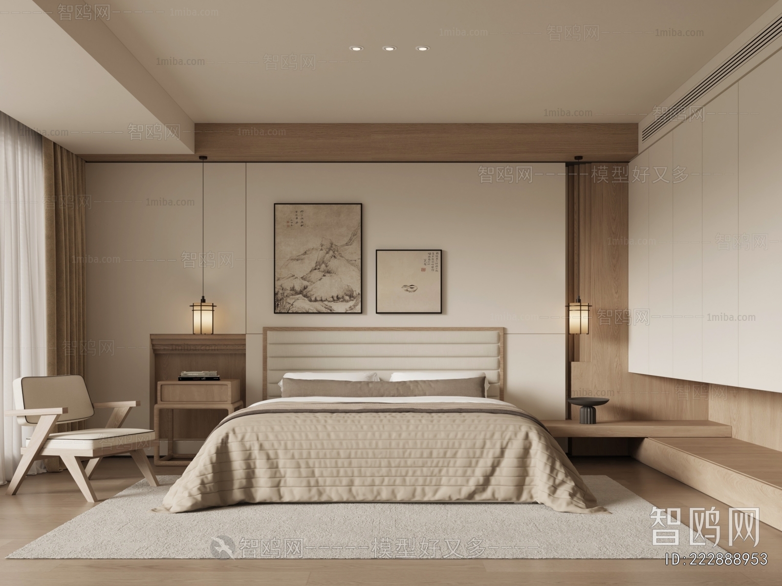 New Chinese Style Bedroom