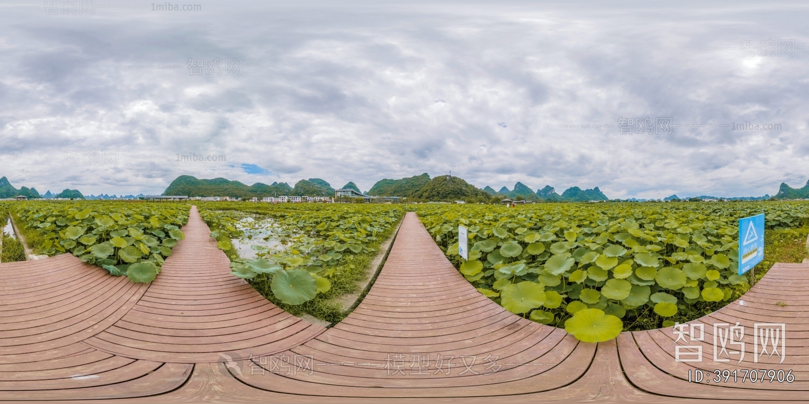 HDR白天城市生态绿化全景