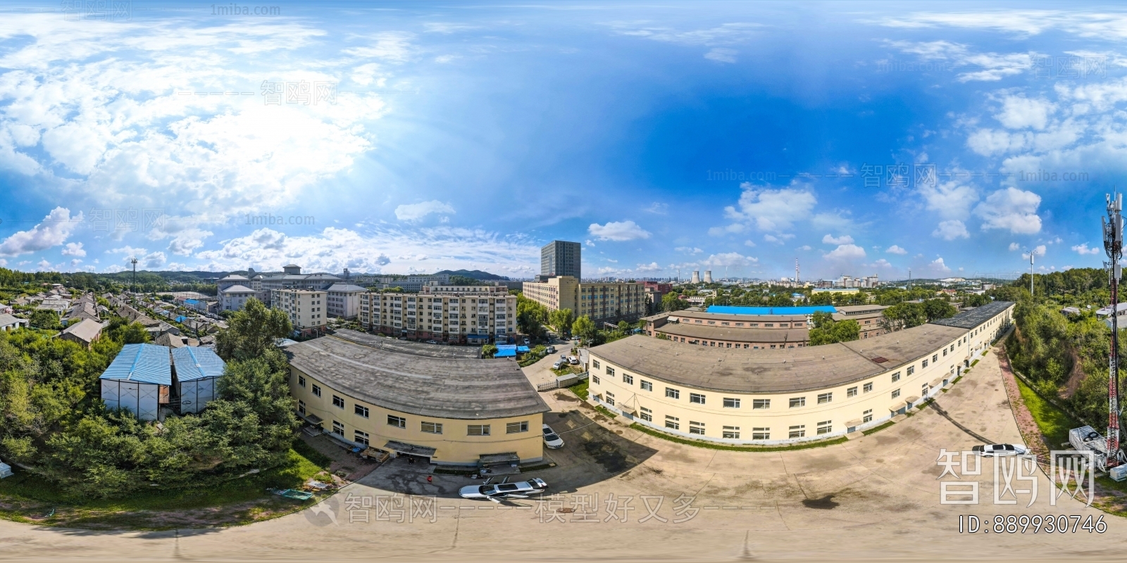 HDR城市小区社区广场全景