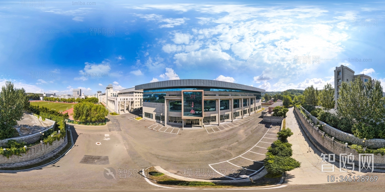 HDR城市小区社区广场全景