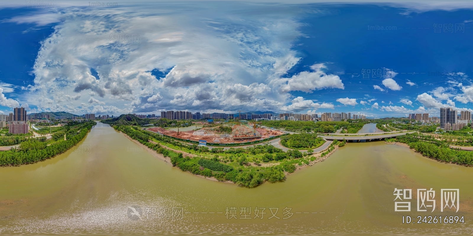 HDR江河湖泊绿化生态城市全景