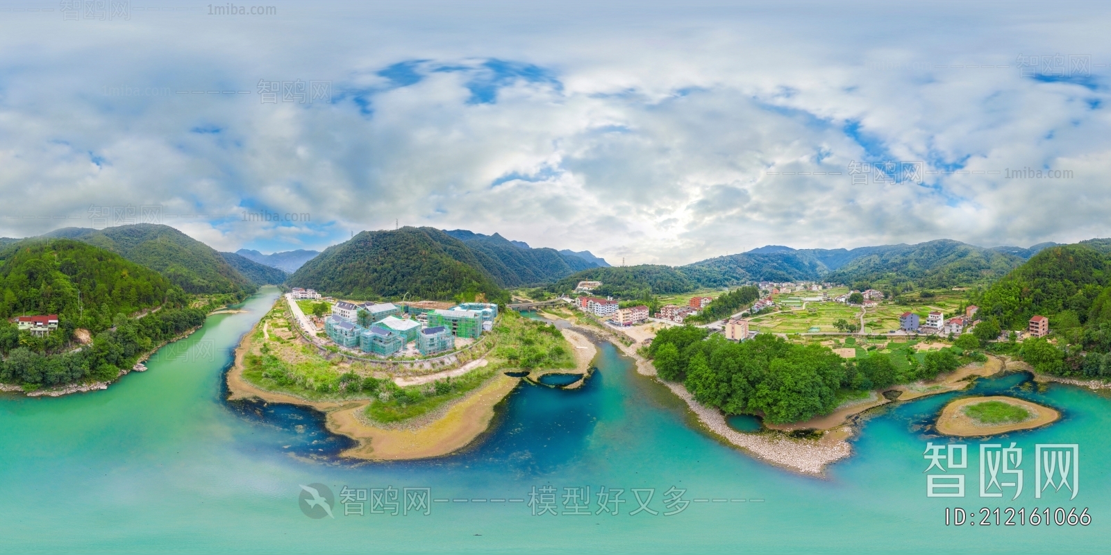 HDR江河湖泊绿化生态城市全景