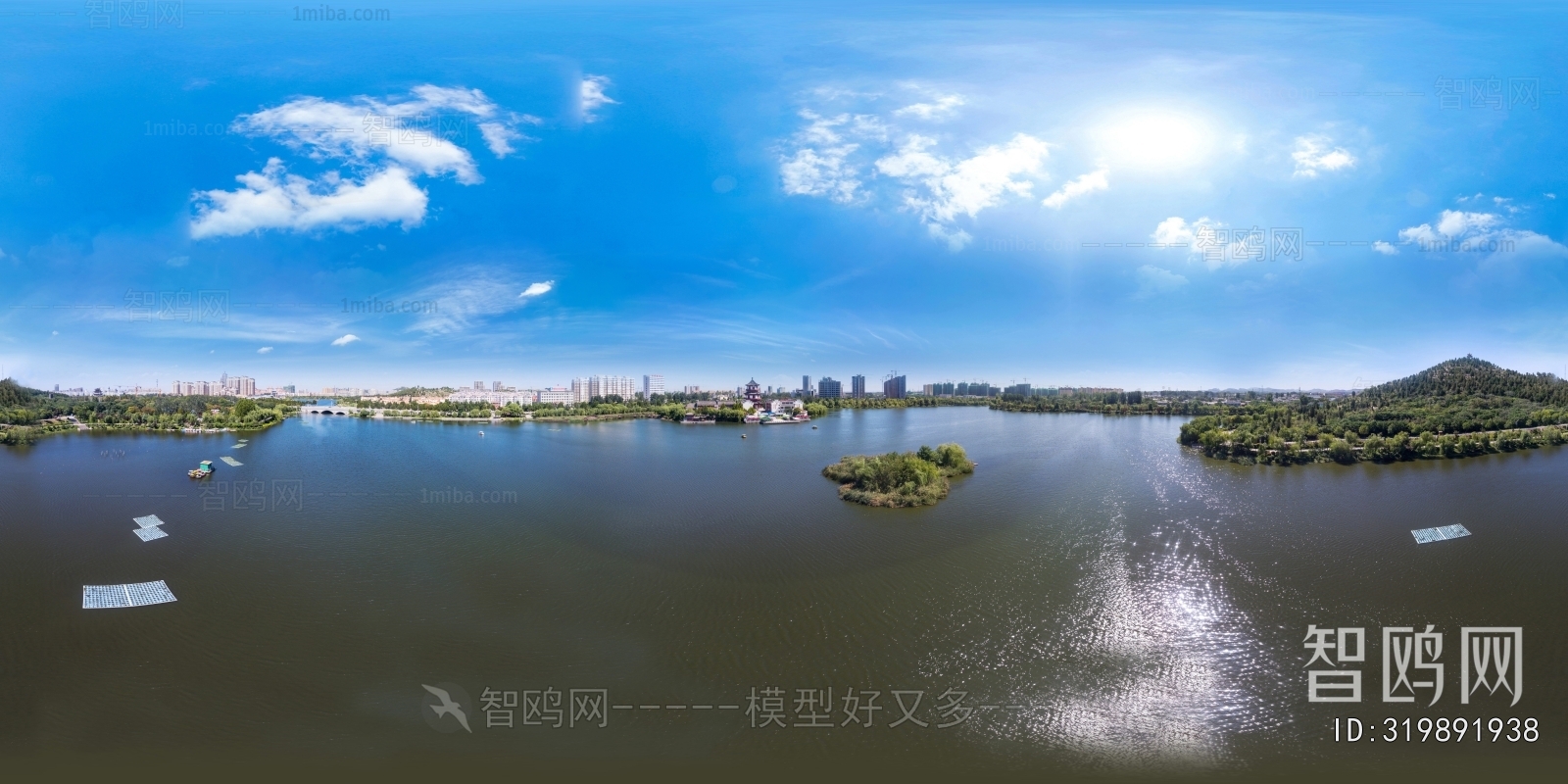 HDR江河湖泊绿化生态城市全景