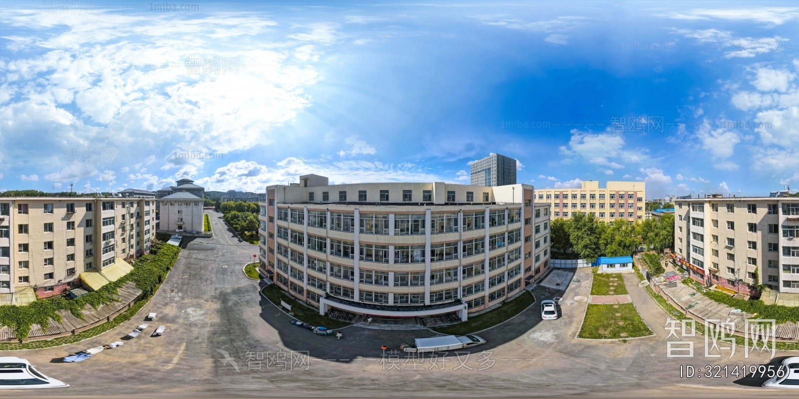 HDR城市小区社区广场全景