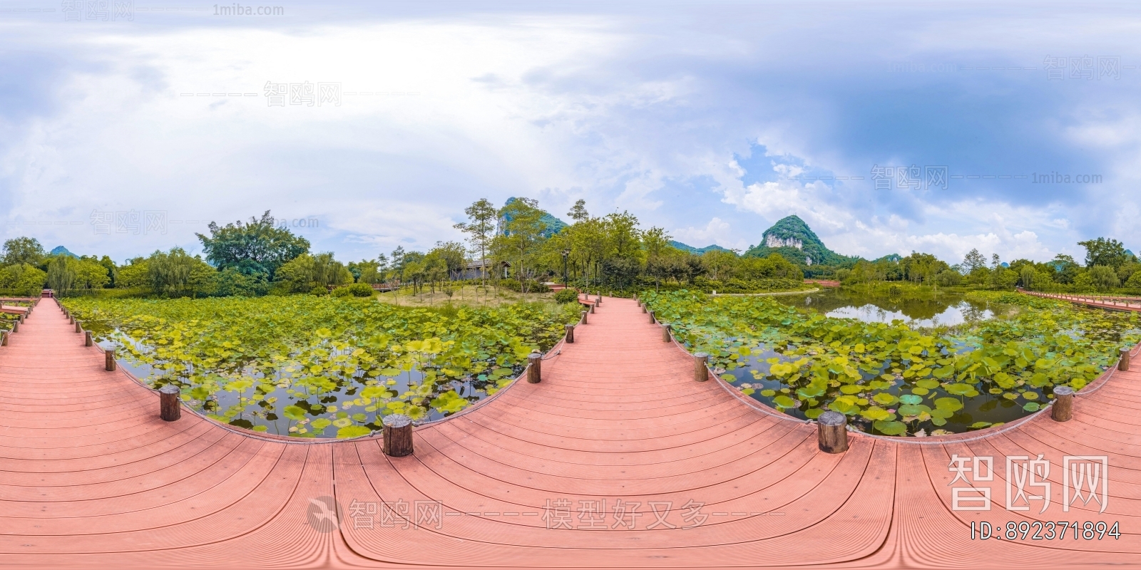 HDR白天城市生态绿化全景