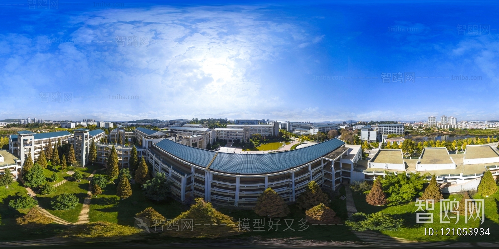 HDR白天城市生态绿化全景