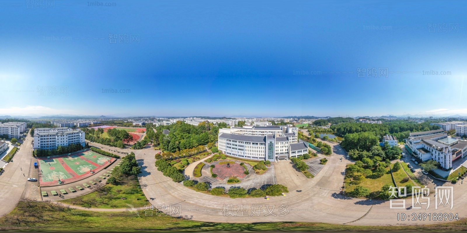 HDR城市小区社区广场全景