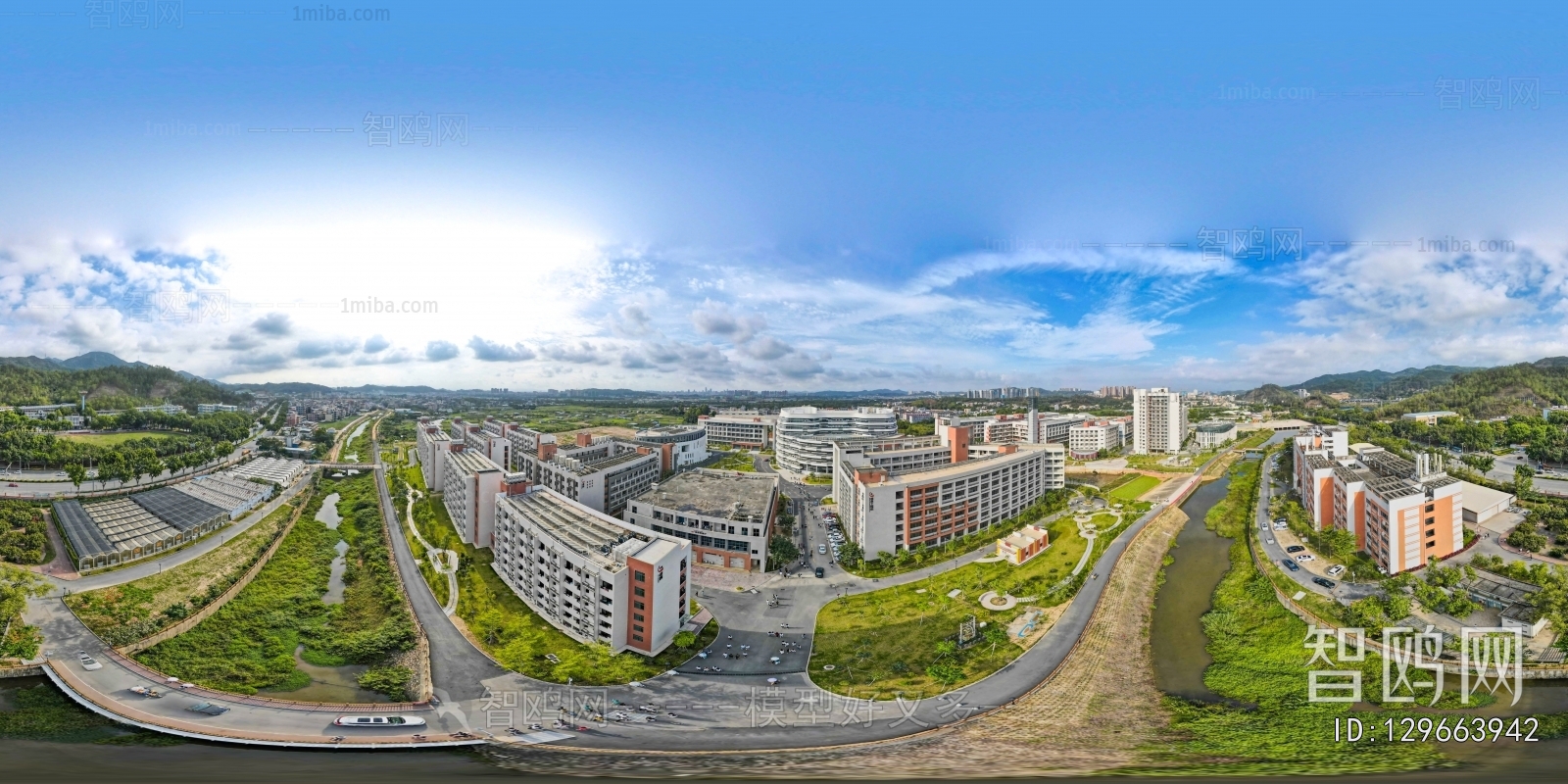 HDR城市小区社区广场全景