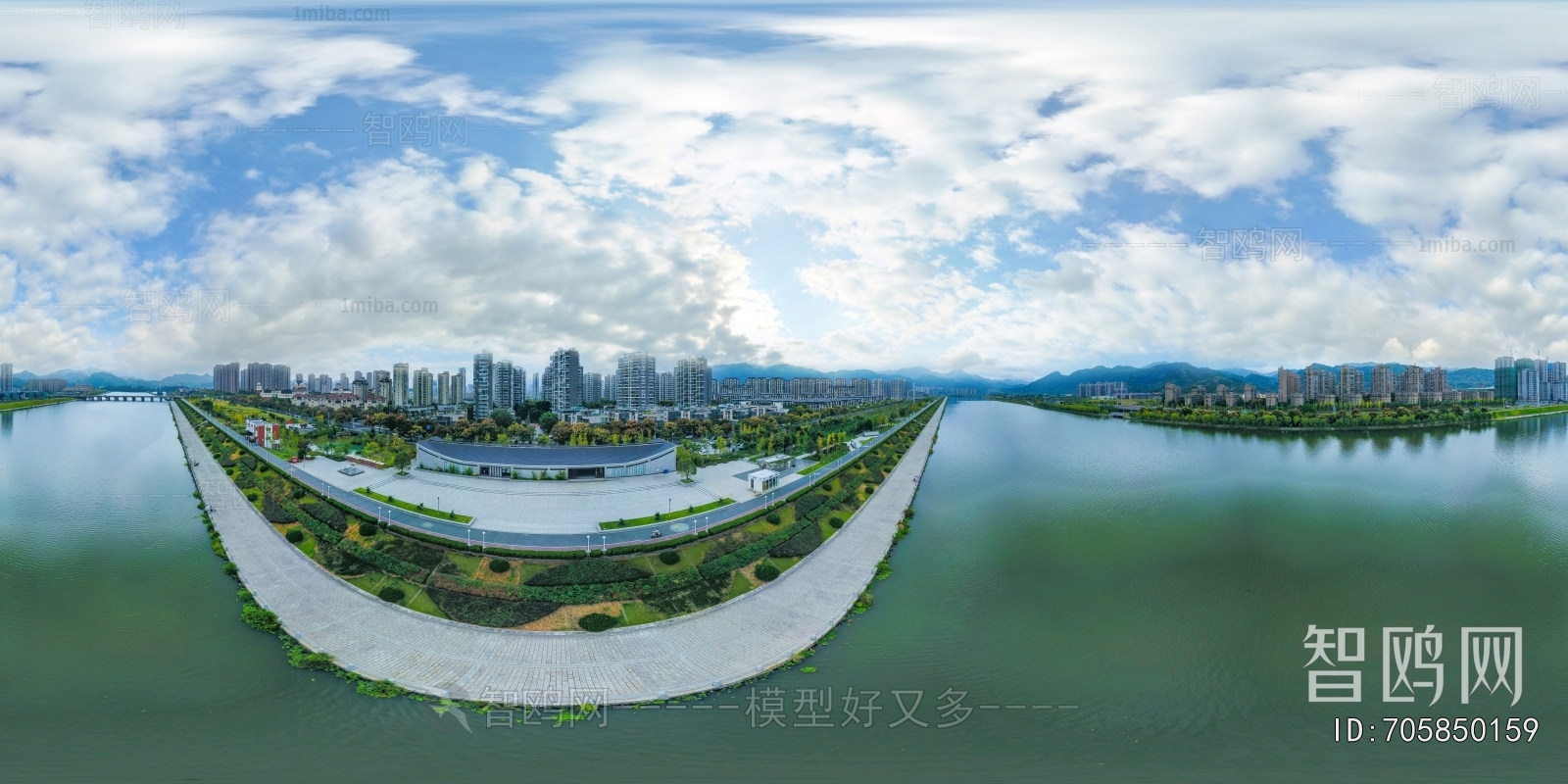 HDR江河湖泊绿化生态城市全景