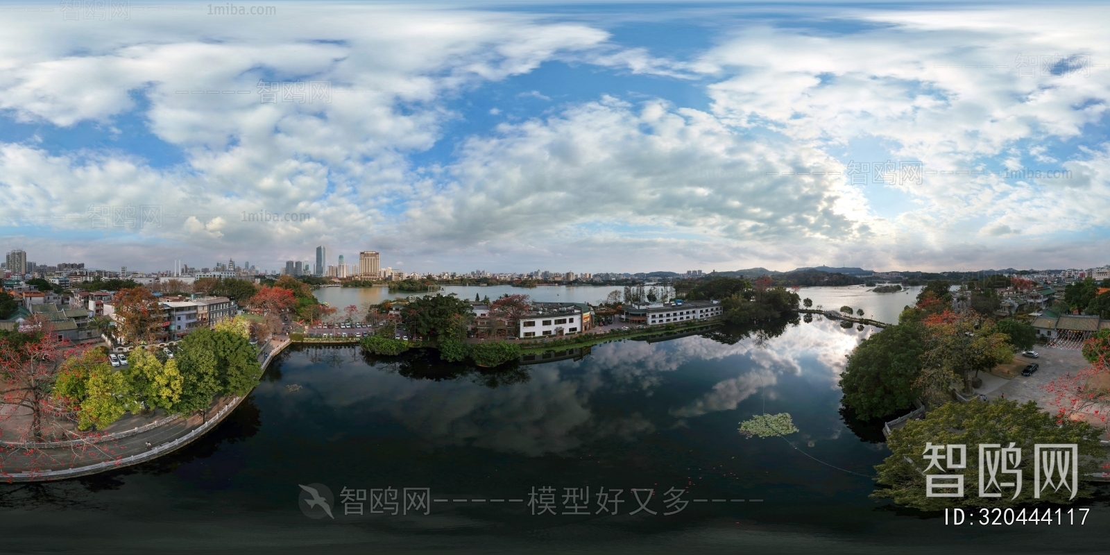 HDR江河湖泊绿化生态城市全景