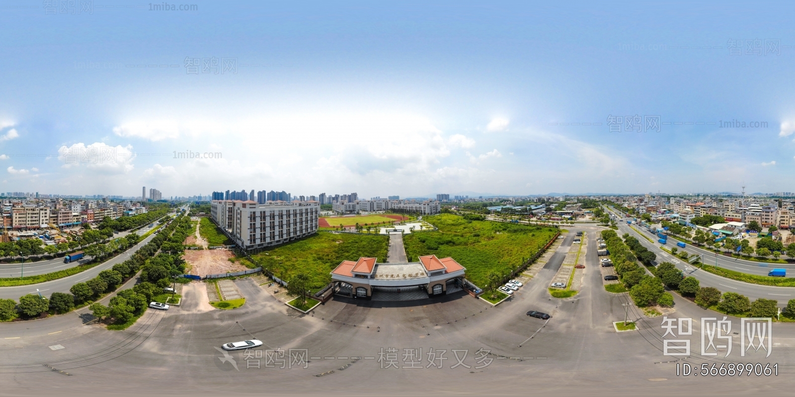 HDR城市小区社区广场全景