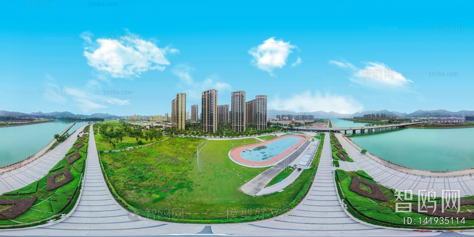 HDR江河湖泊绿化生态城市全景