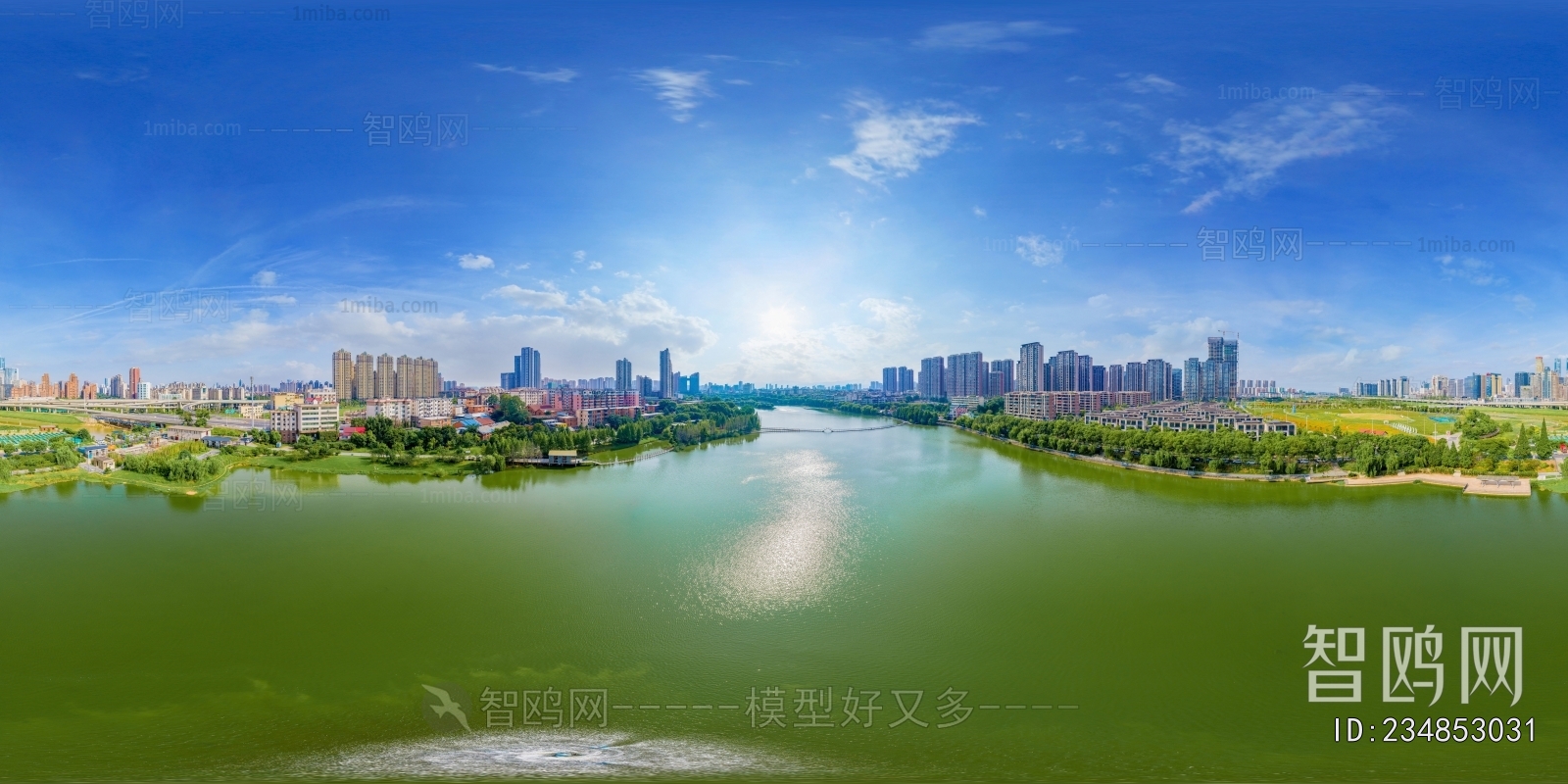 HDR江河湖泊绿化生态城市全景