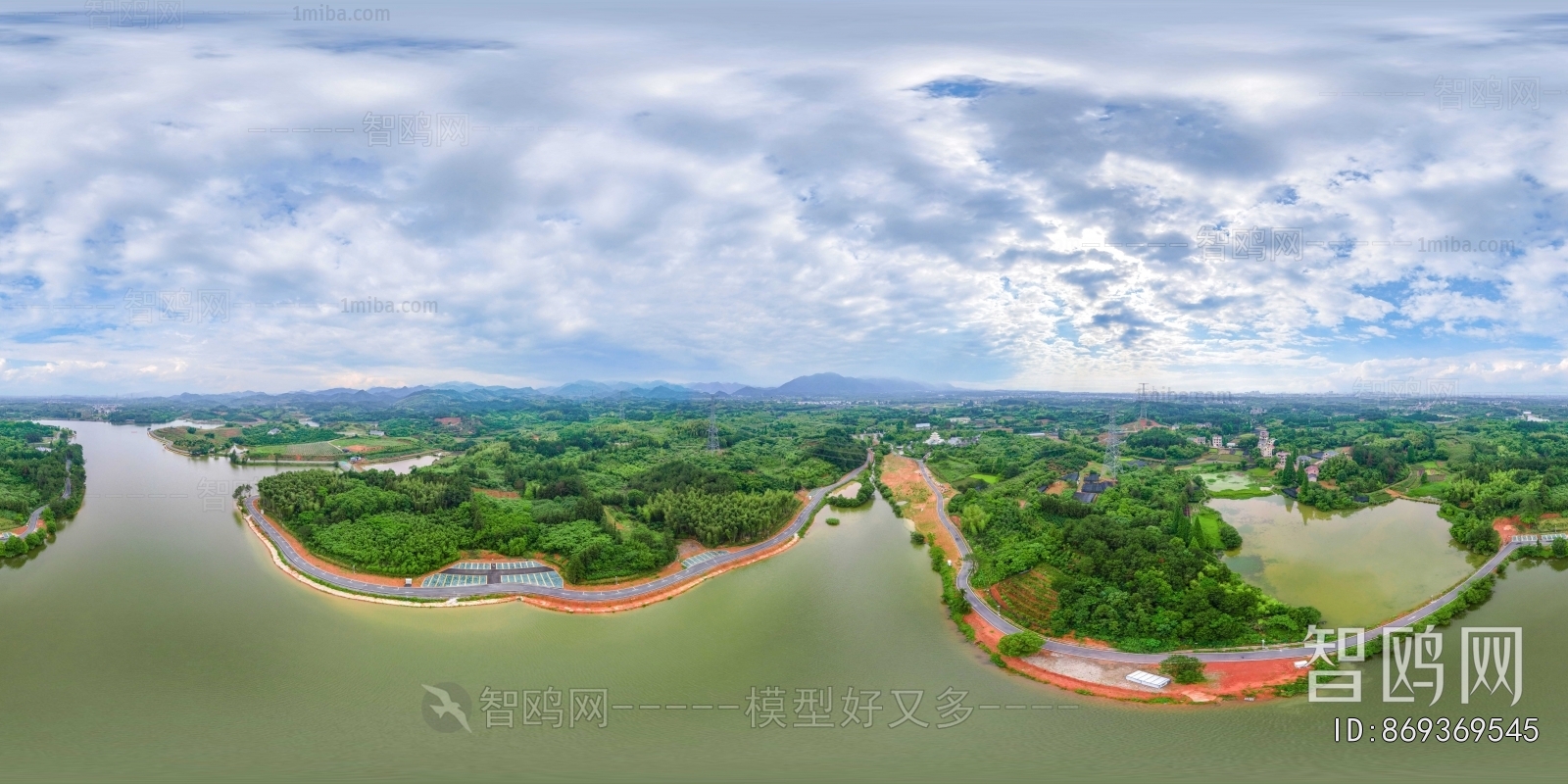 HDR江河湖泊绿化生态城市全景