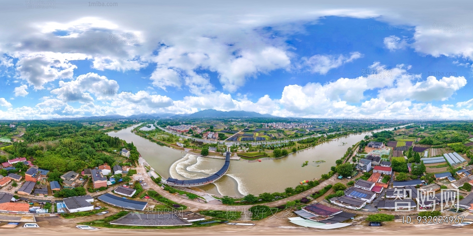 HDR乡村田野户外风景全景