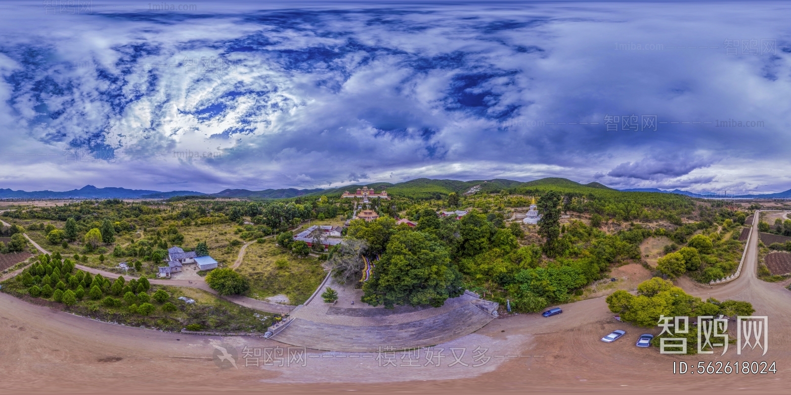 HDR乡村田野户外风景全景