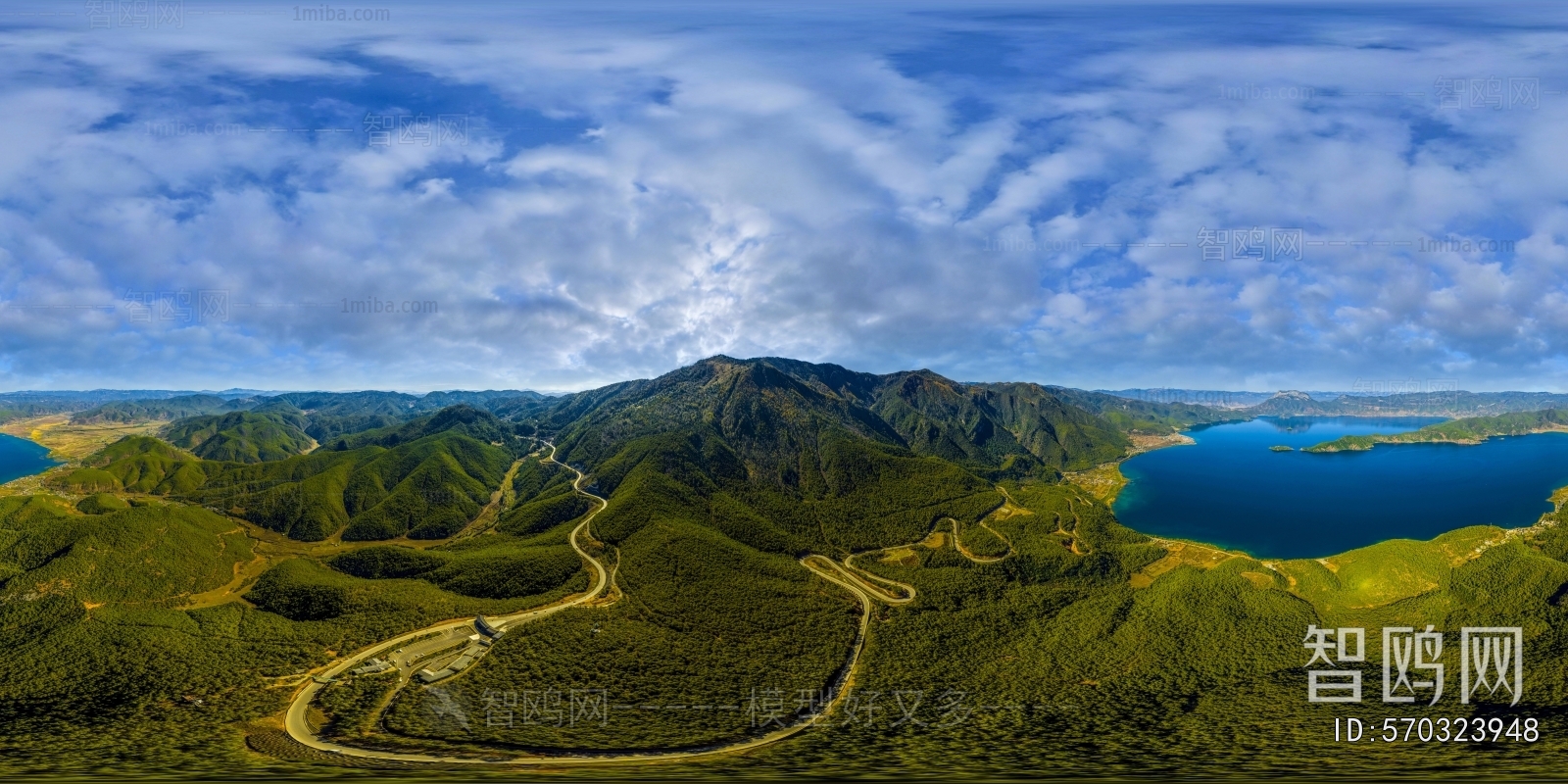 HDR乡村田野户外风景全景