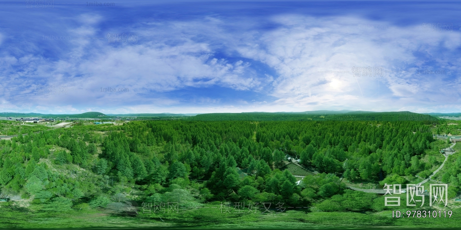 HDR乡村田野户外风景全景