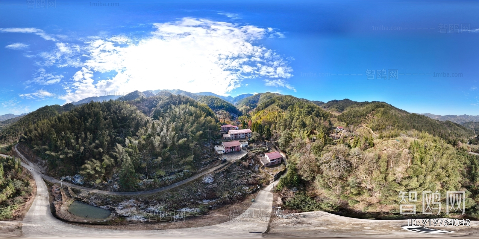 HDR乡村田野户外风景全景