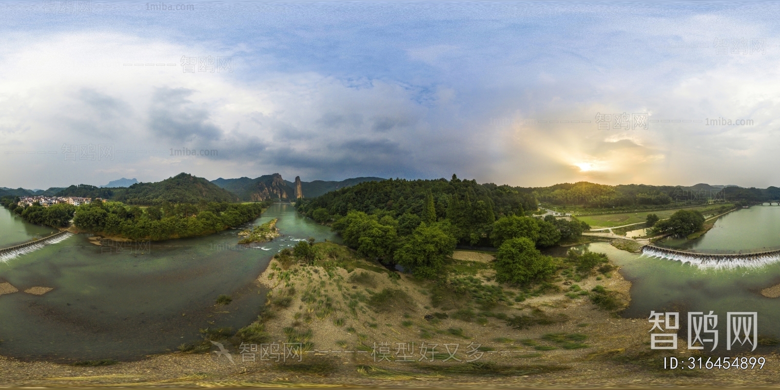 HDR乡村田野户外风景全景