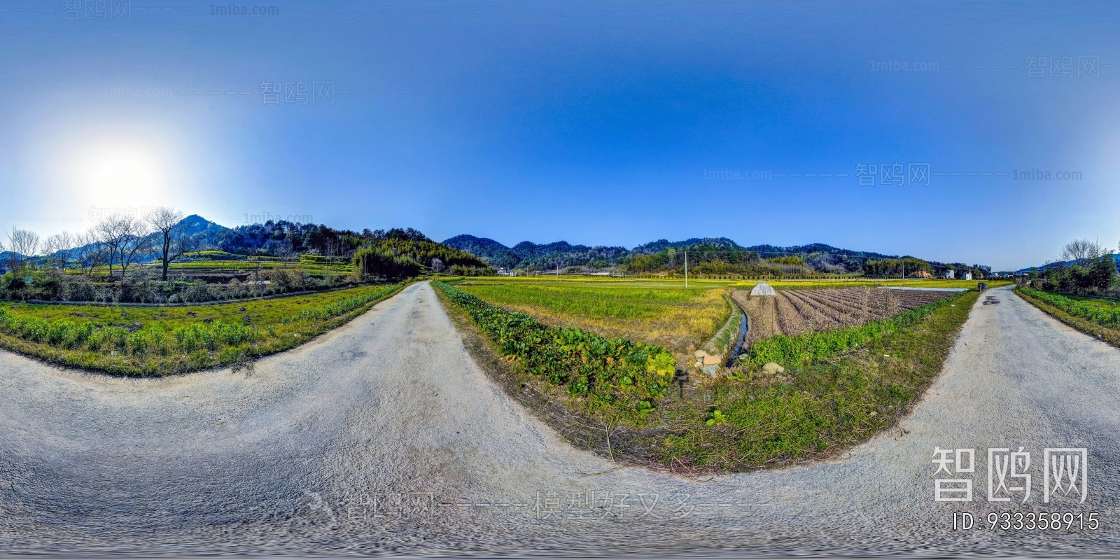 HDR乡村田野户外风景全景