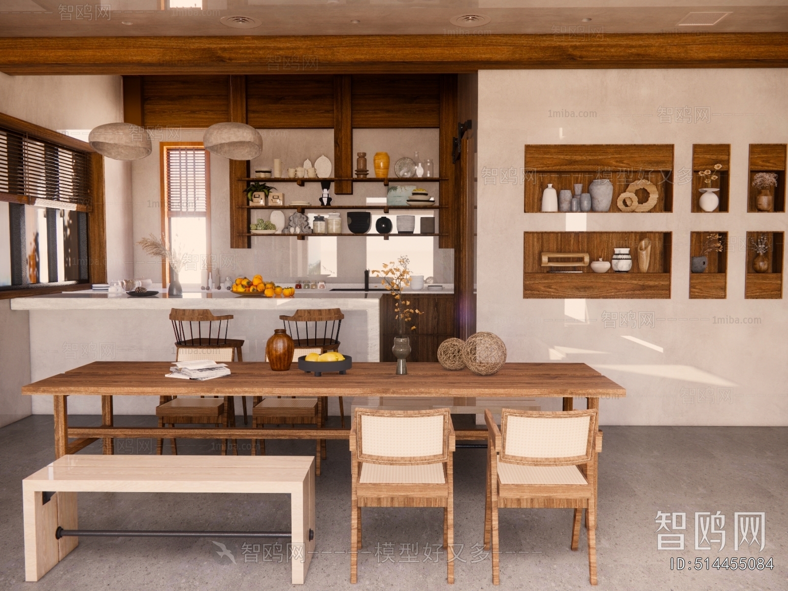 Wabi-sabi Style Dining Room