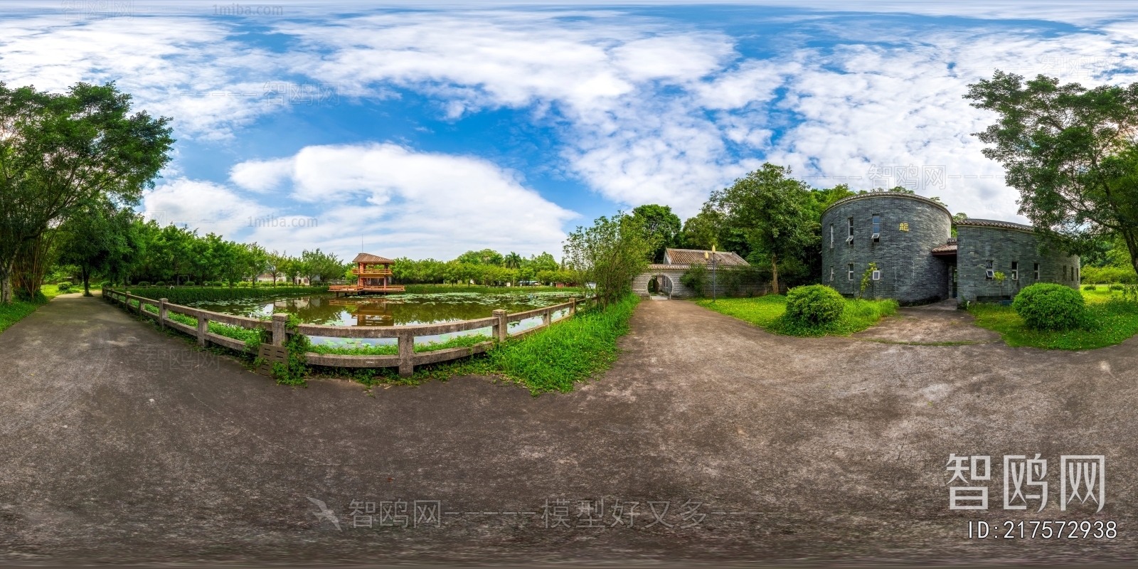 HDR白天城市生态绿化全景