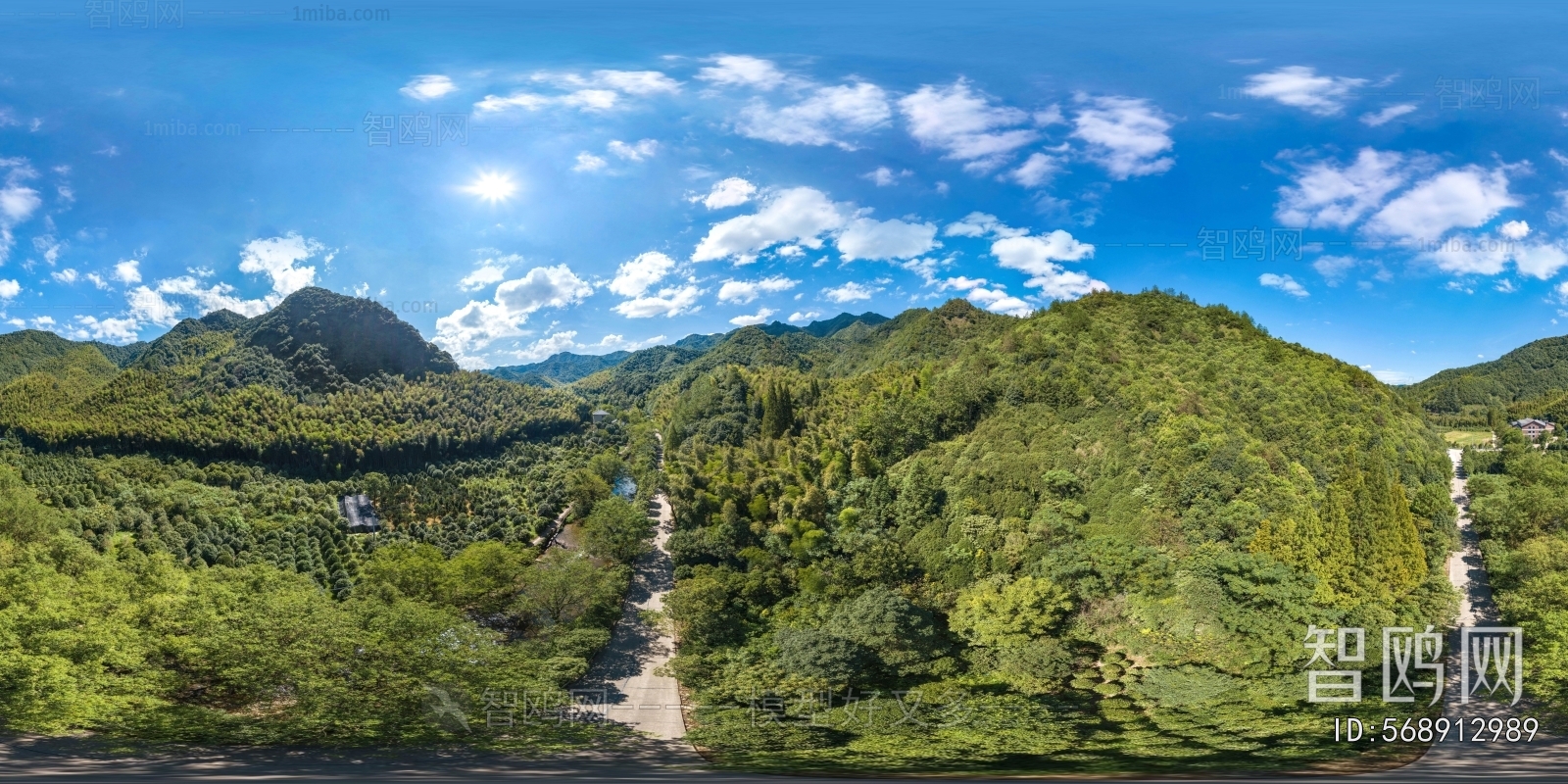 HDR乡村田野户外风景全景