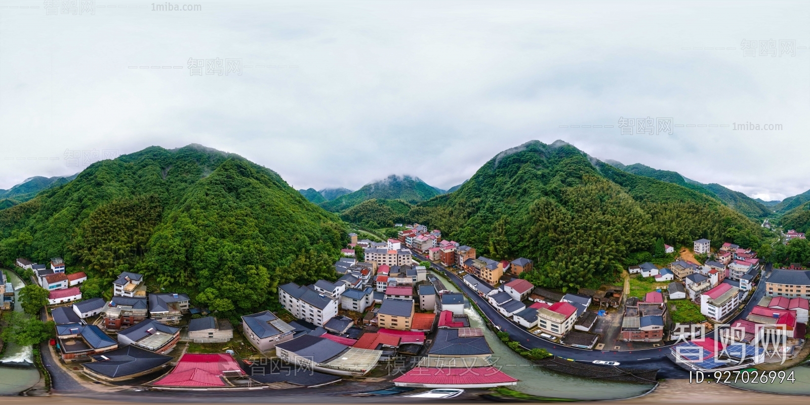 HDR乡村田野户外风景全景