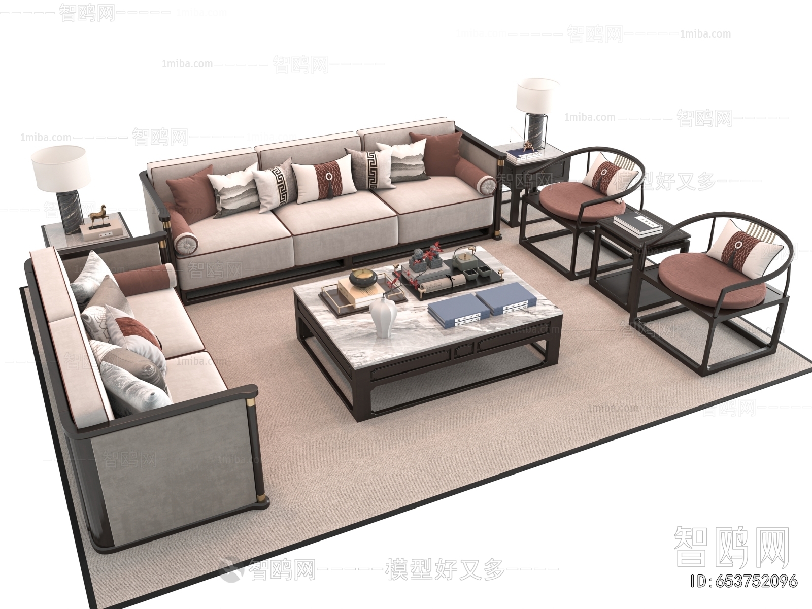 New Chinese Style Sofa Combination