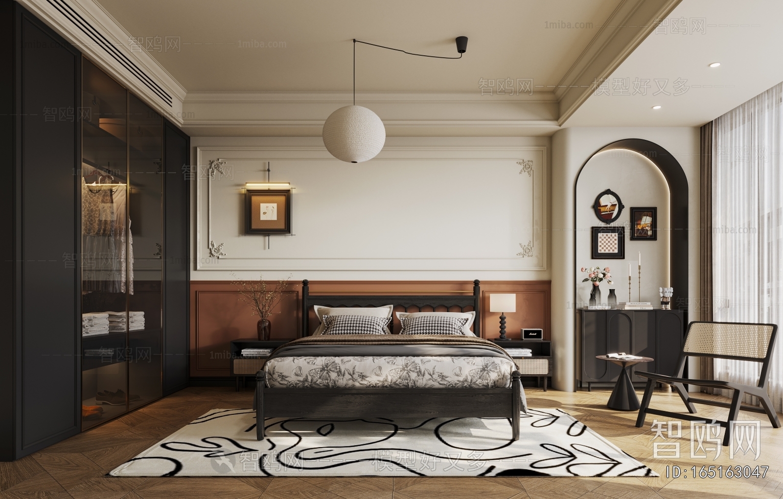 French Style Retro Style Bedroom