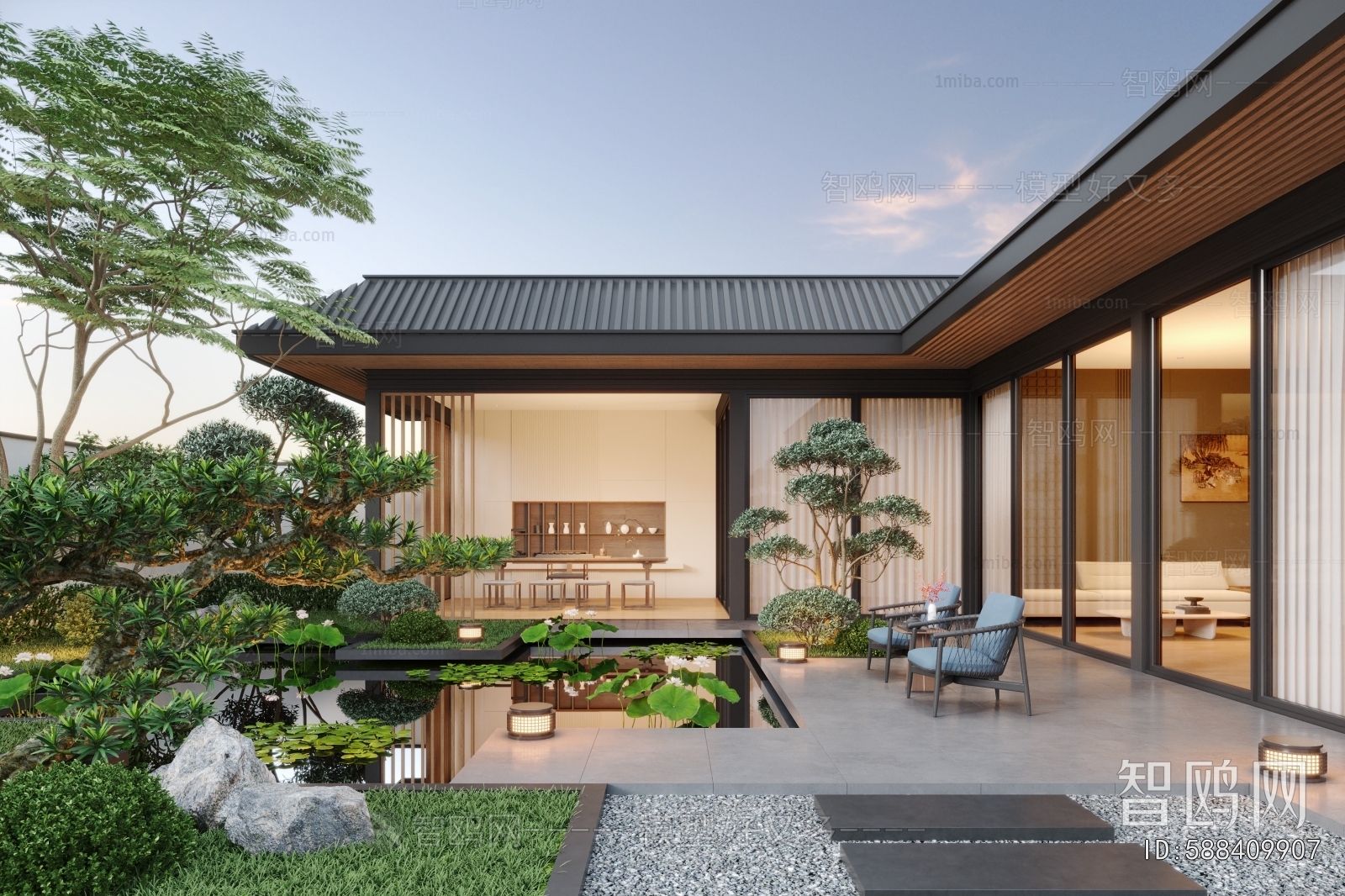 New Chinese Style Courtyard/landscape