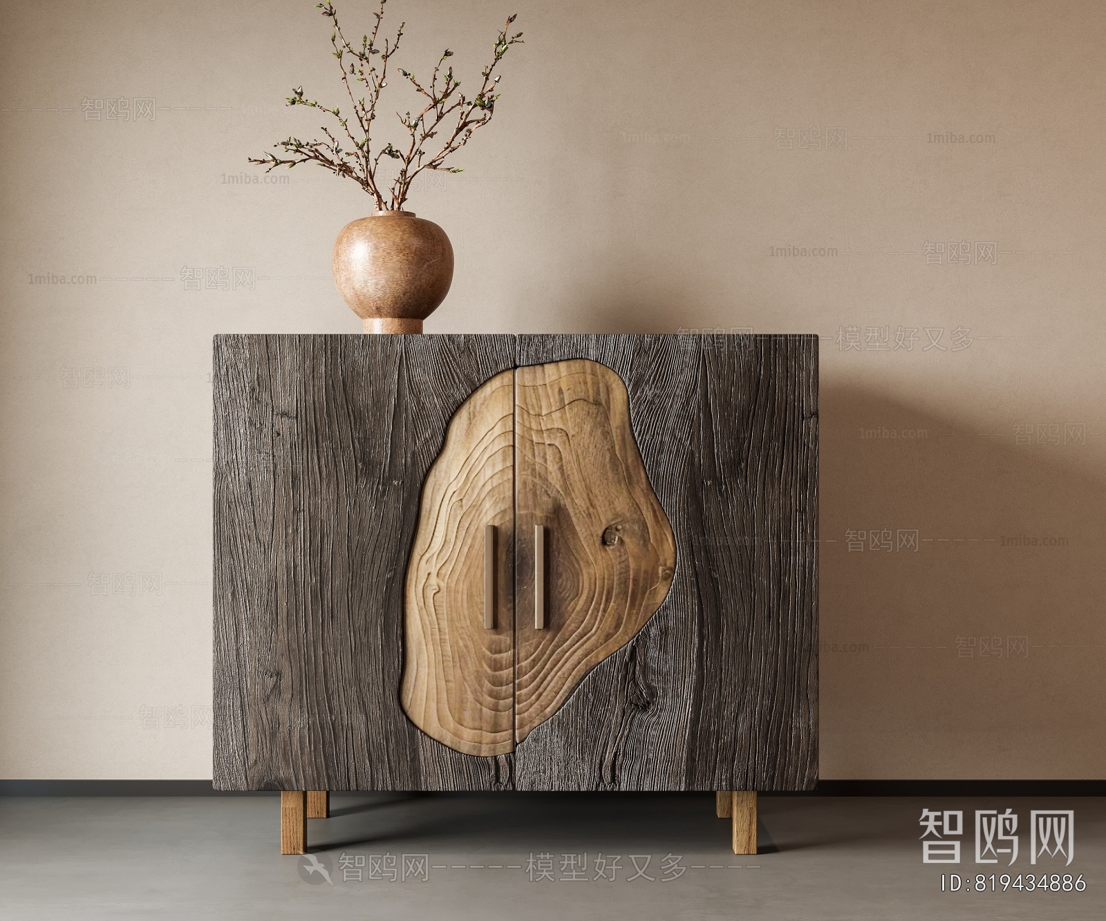 Wabi-sabi Style Decorative Cabinet