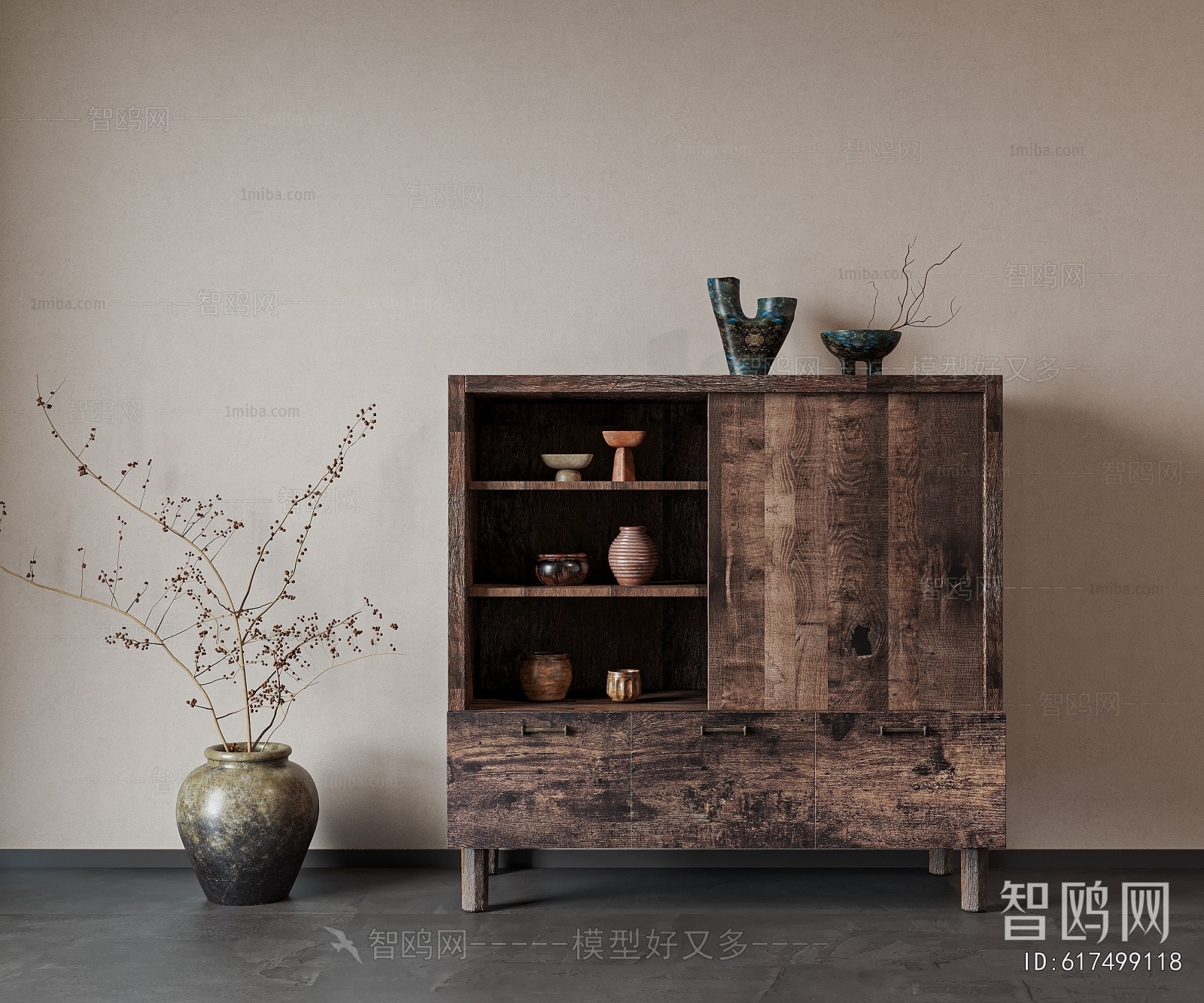 Wabi-sabi Style Side Cabinet/Entrance Cabinet