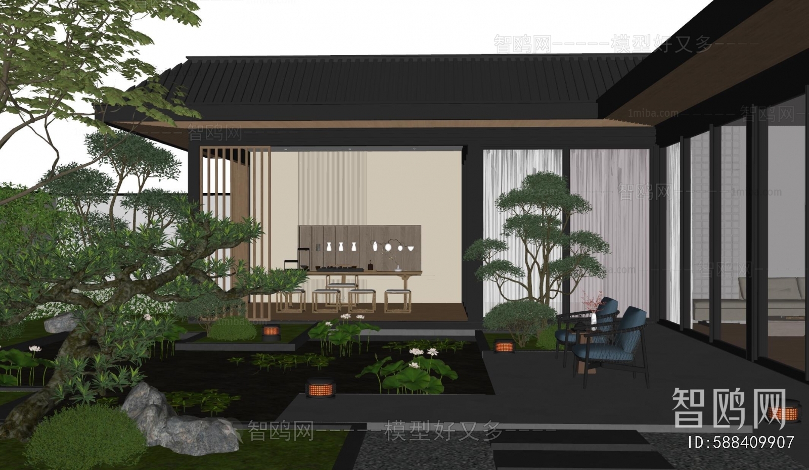 New Chinese Style Courtyard/landscape