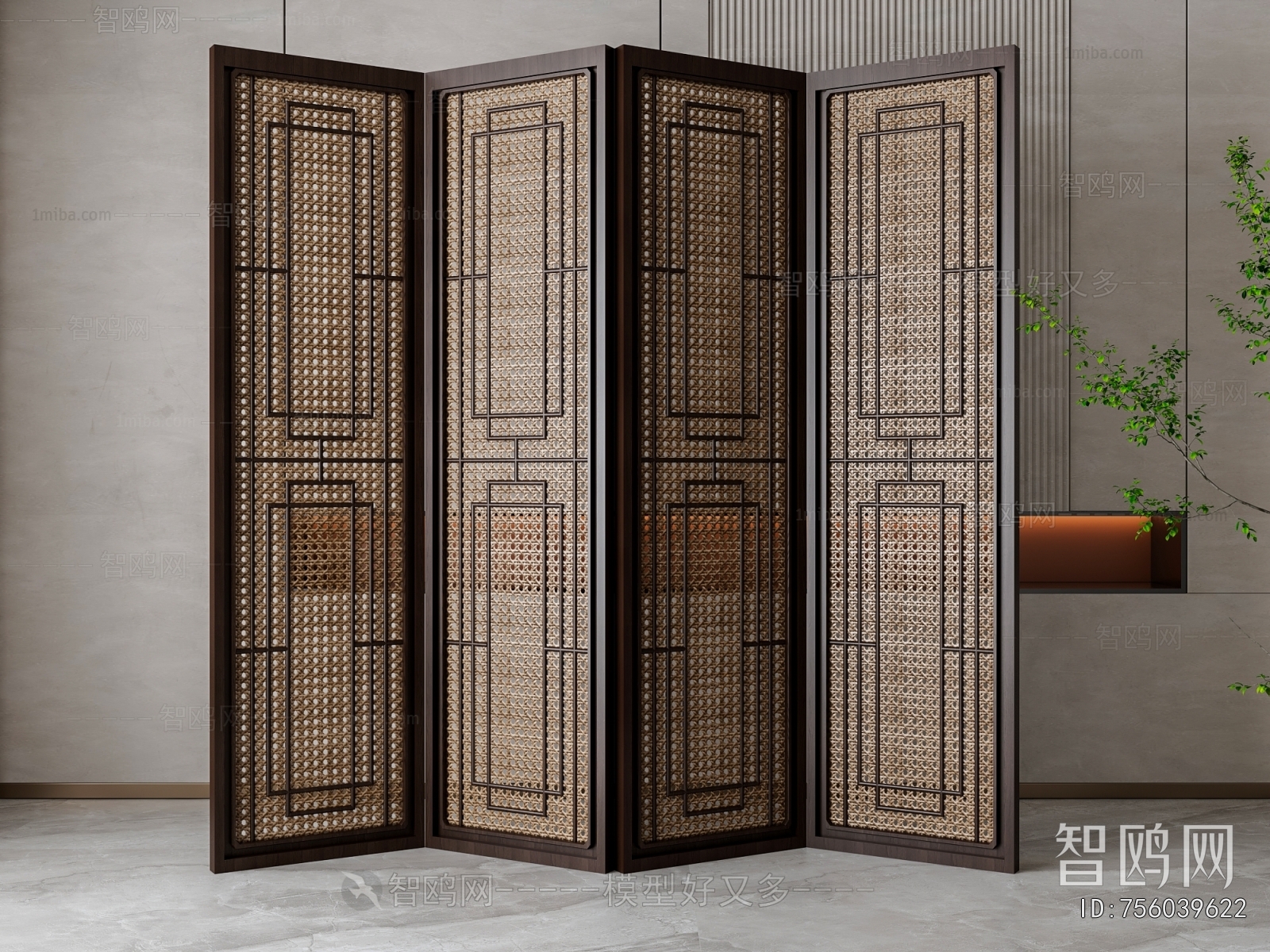 New Chinese Style Wooden Screen Partition