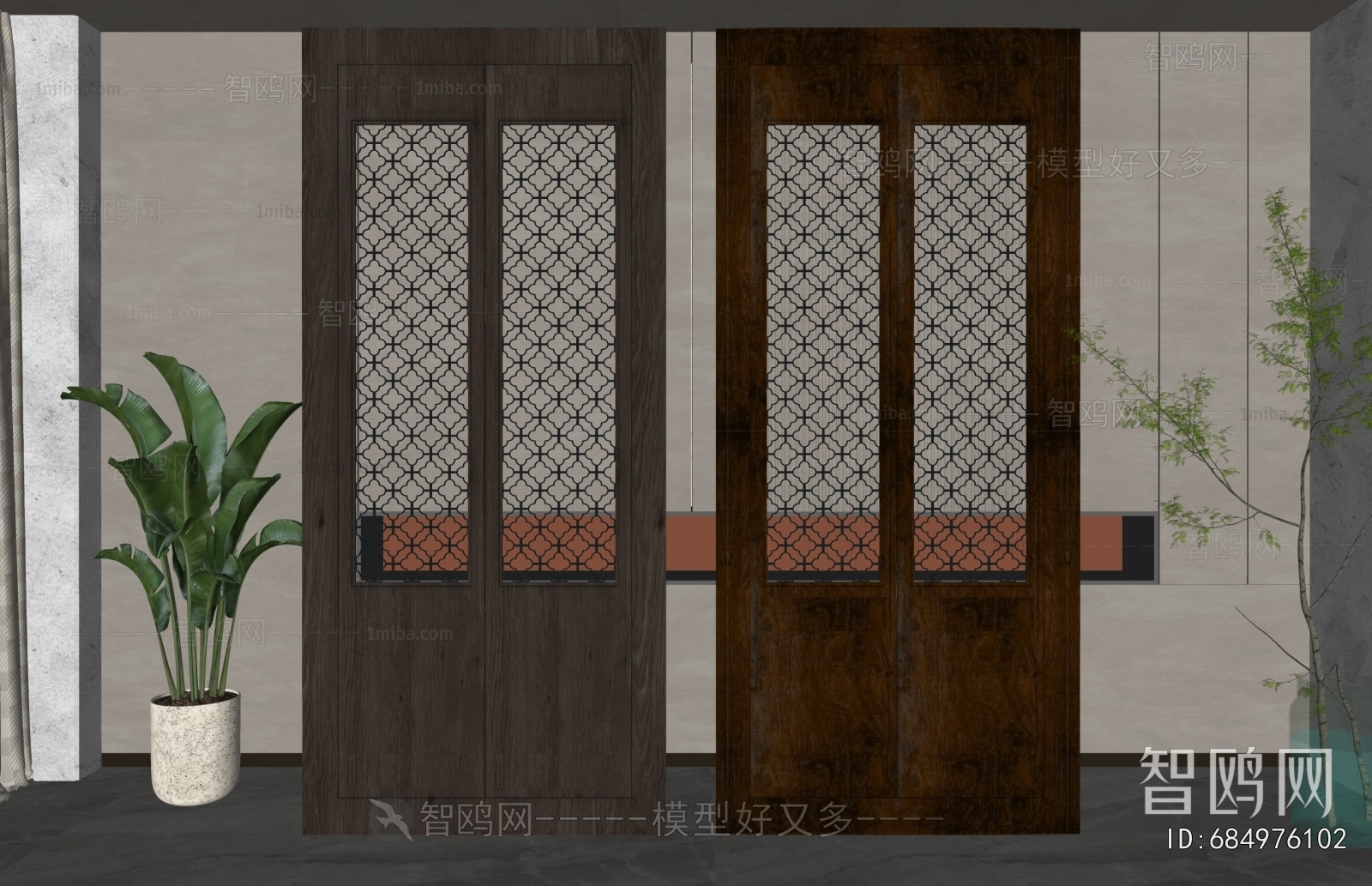 New Chinese Style Wooden Screen Partition