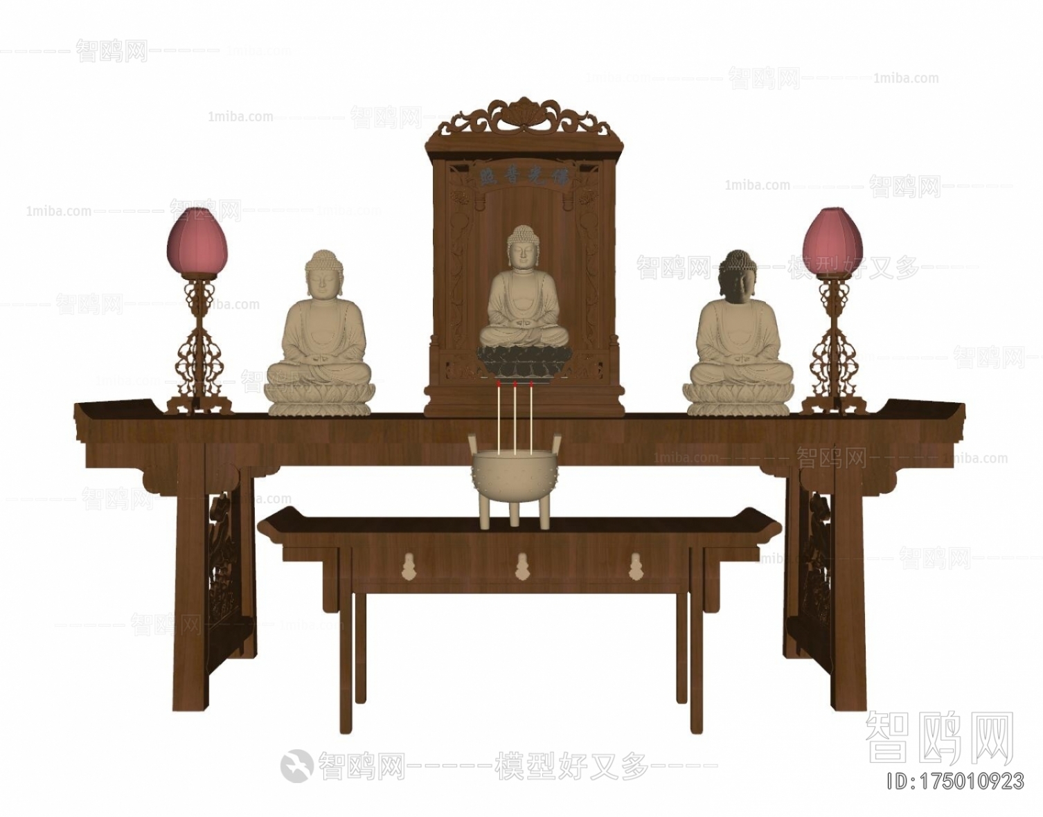 新中式佛龛 祭台 财神