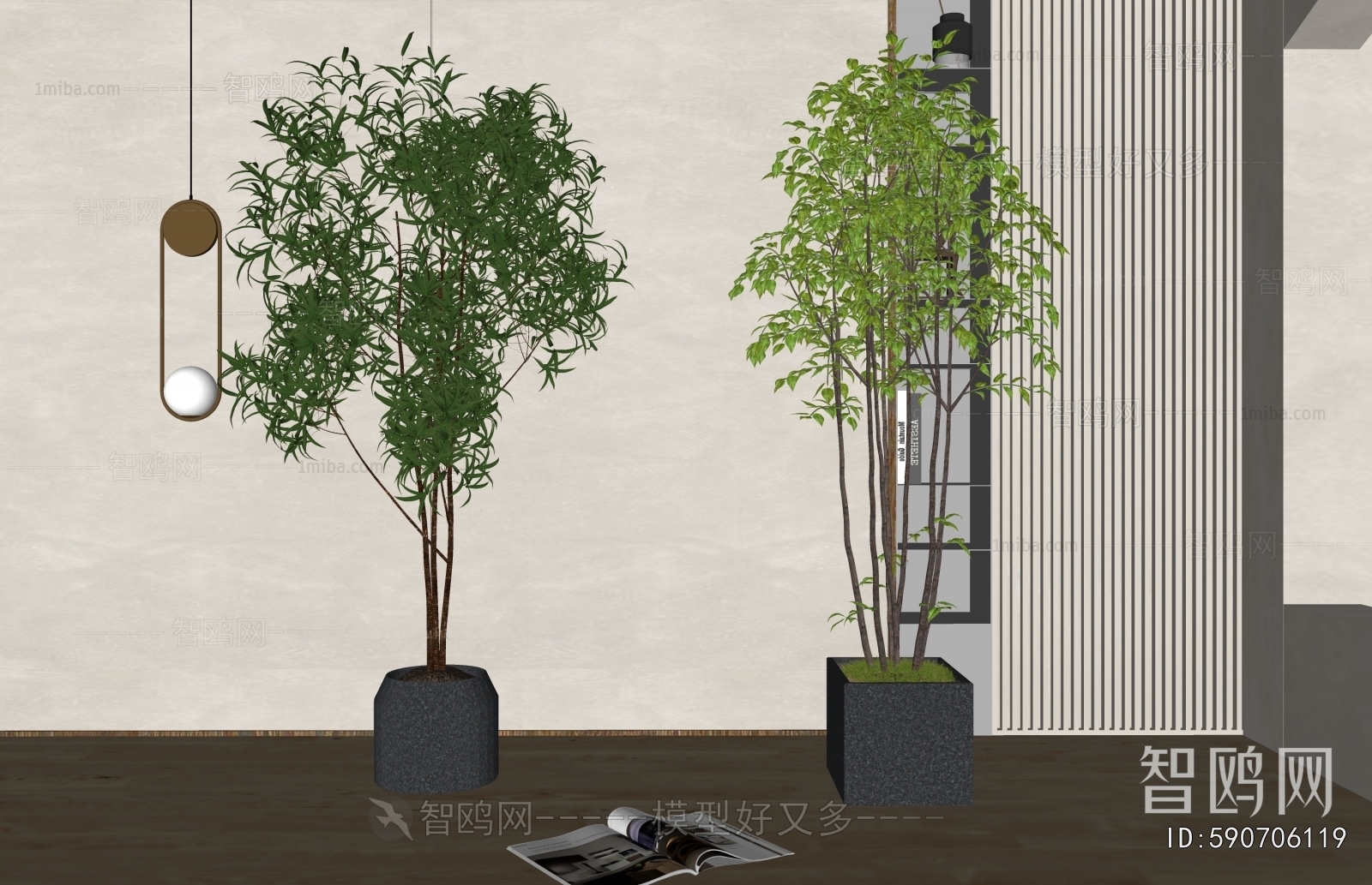 Modern Ground Green Plant Potted Plants