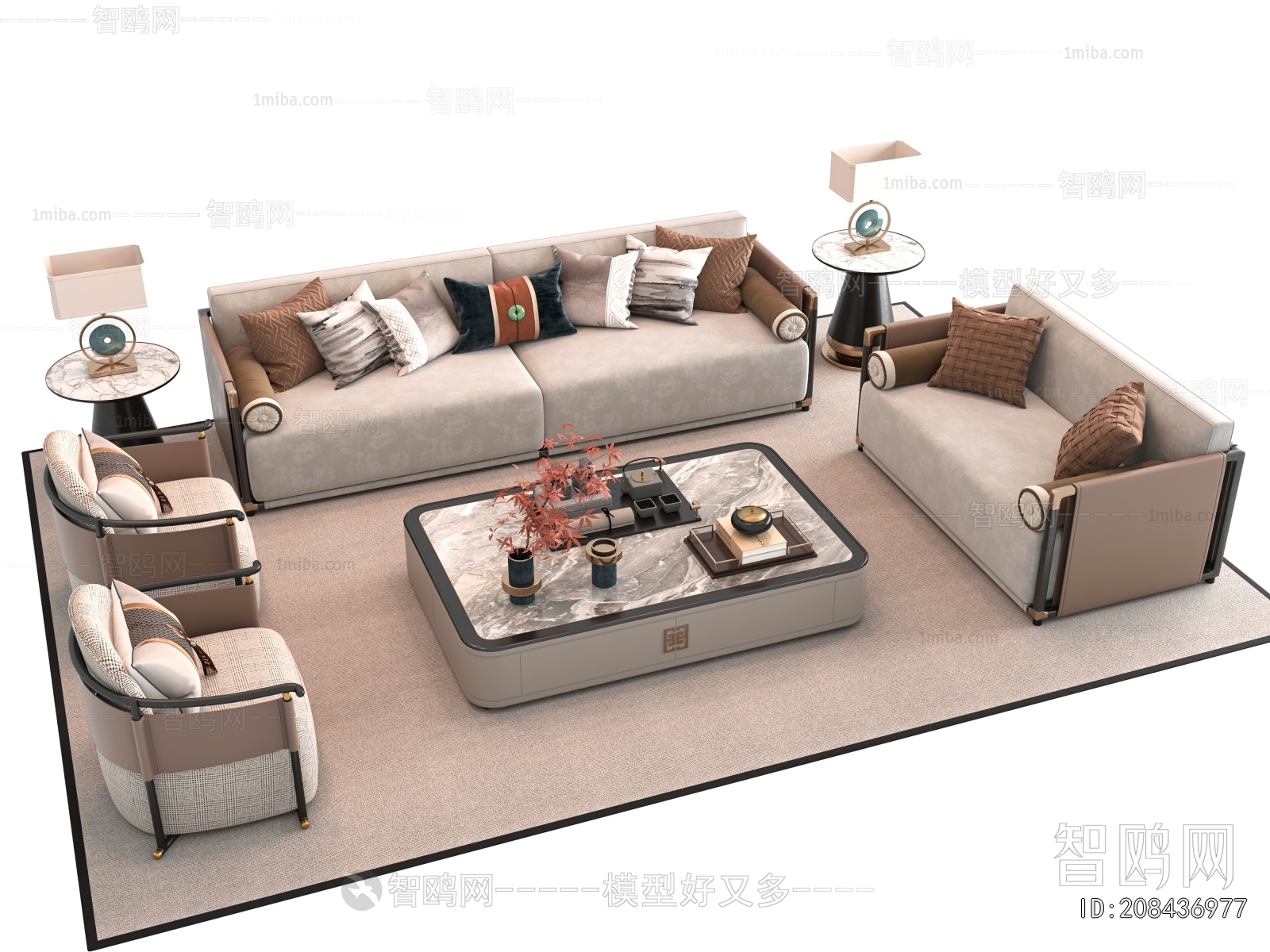 New Chinese Style Sofa Combination