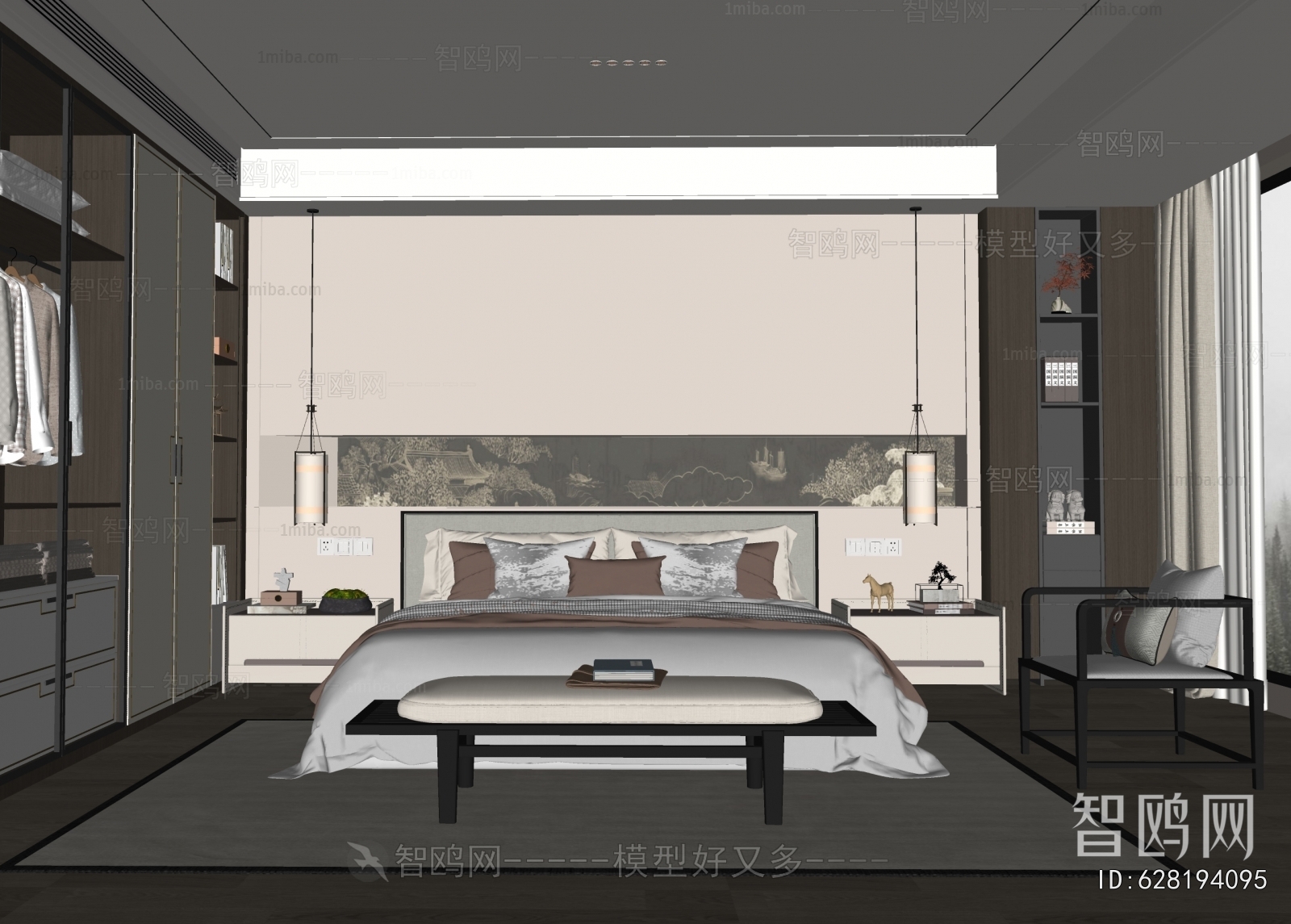 New Chinese Style Bedroom