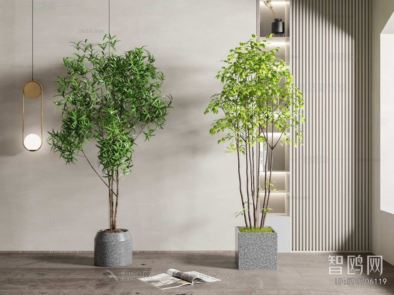 Modern Ground Green Plant Potted Plants