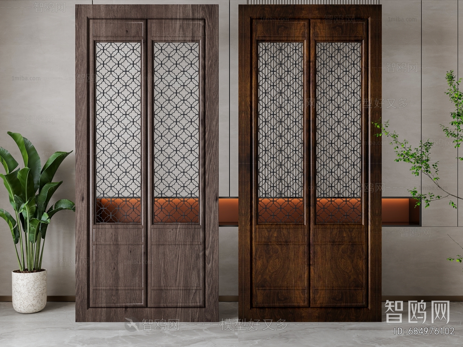 New Chinese Style Wooden Screen Partition