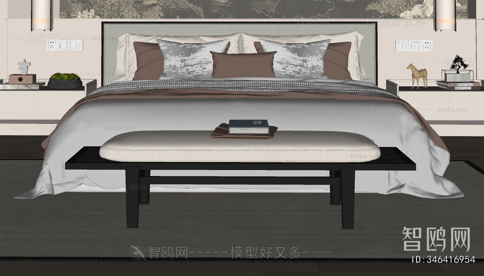 New Chinese Style Double Bed