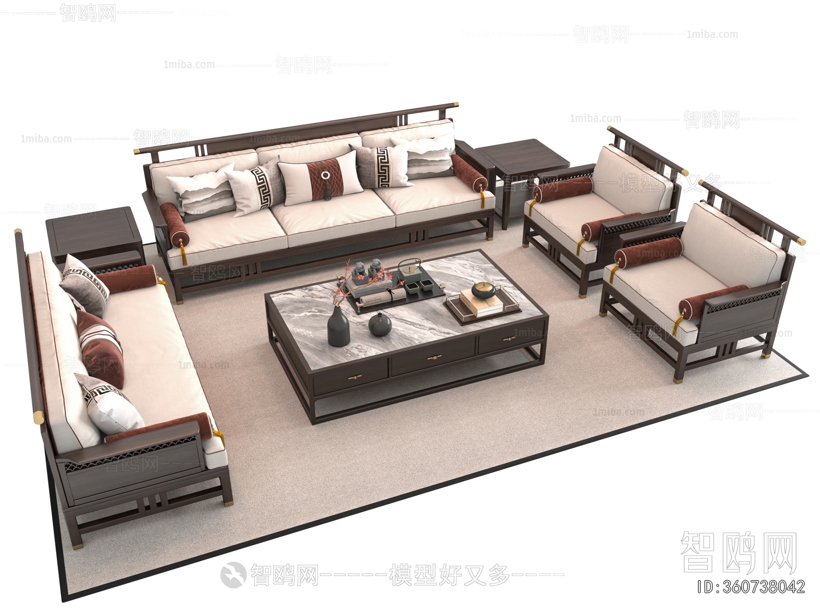 New Chinese Style Sofa Combination