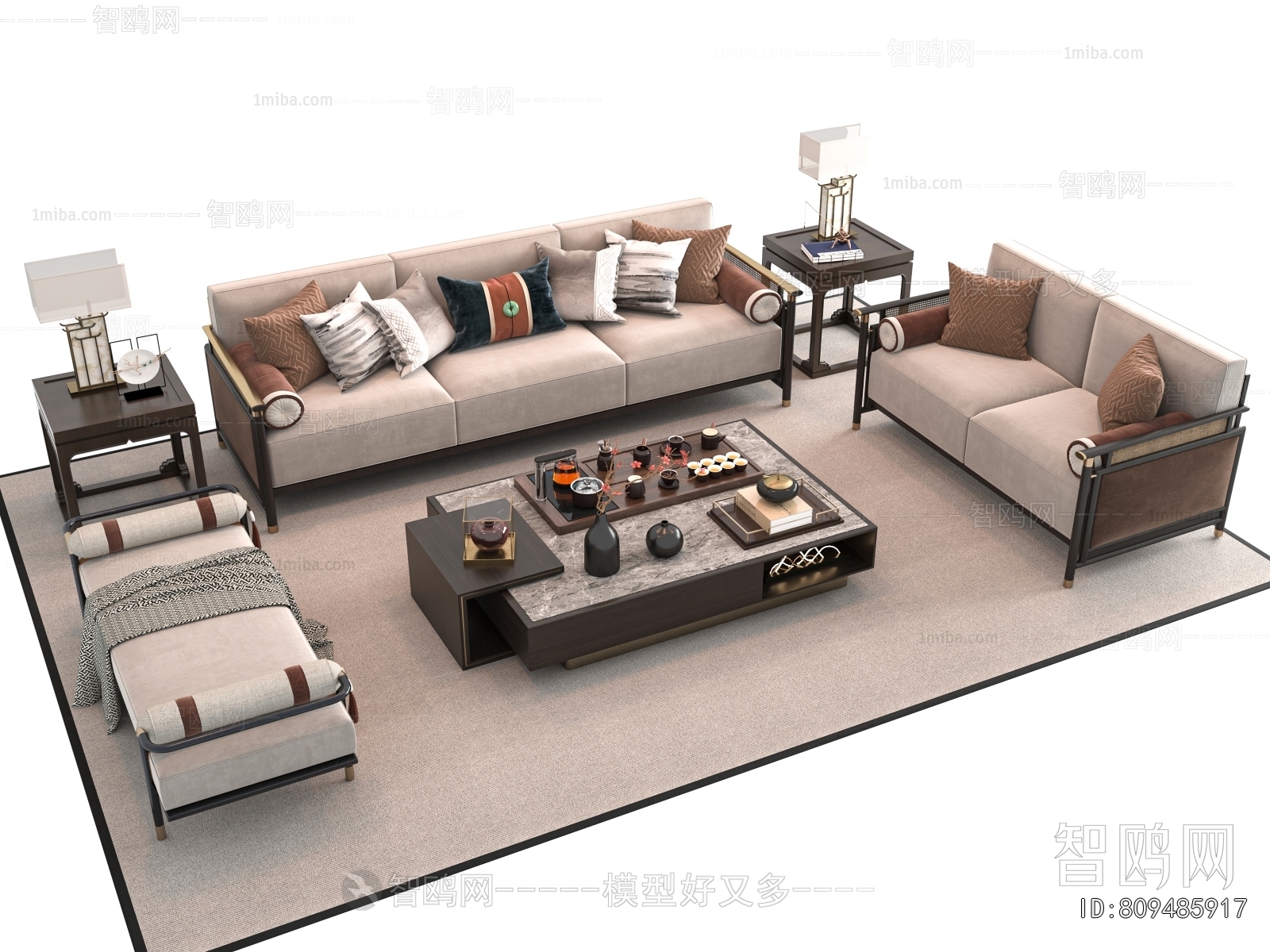 New Chinese Style Sofa Combination